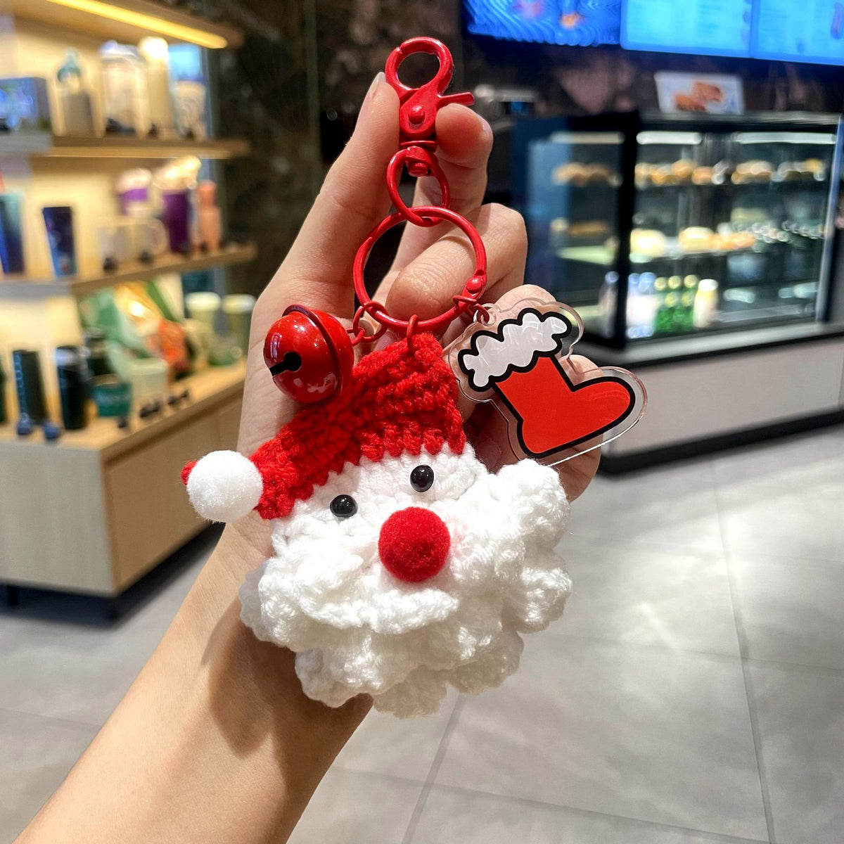 Crochet Santa Claus Keychain Christmas Hanging Charm