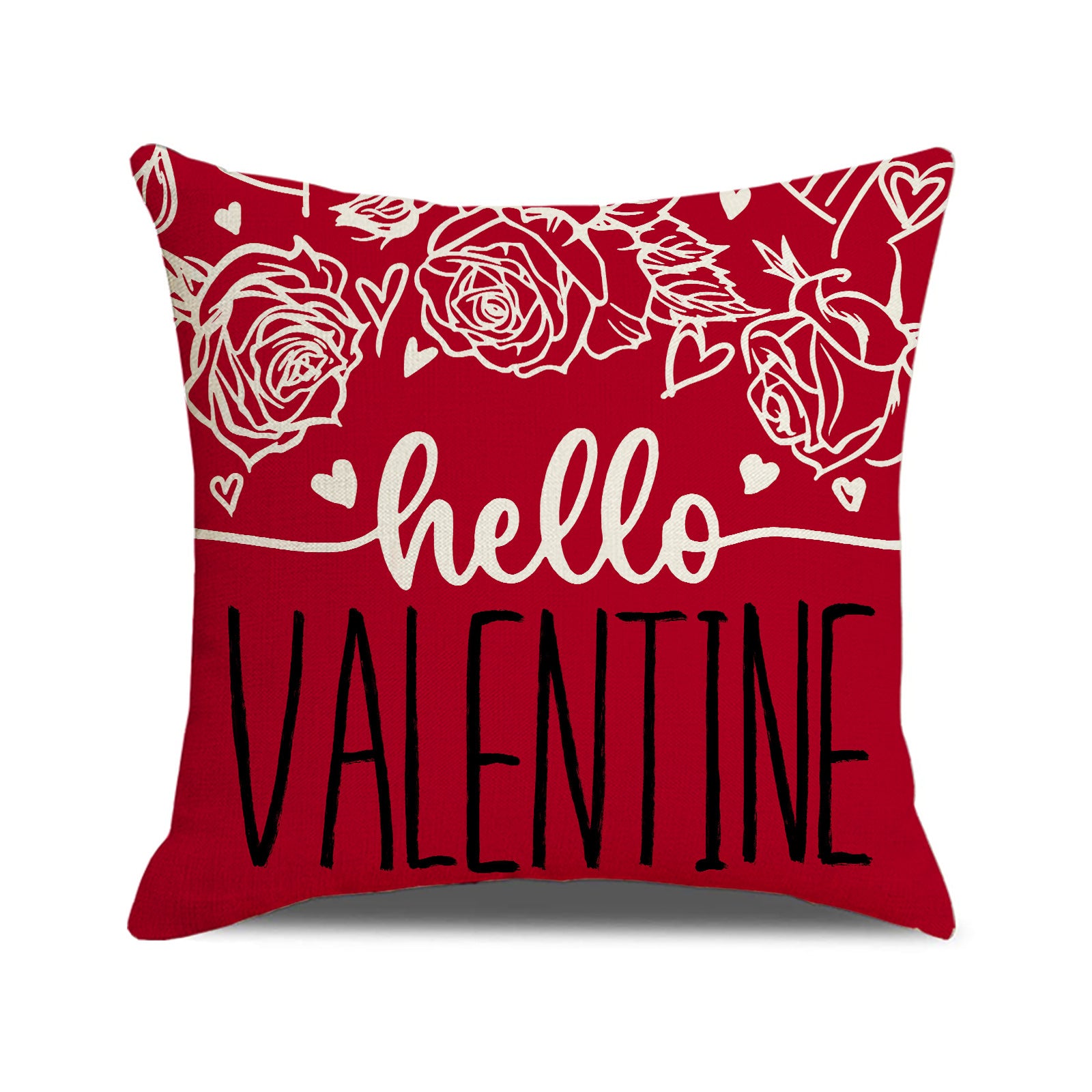 Valentine Red LOVE Pillow Covers Set Rustic Heart Decor