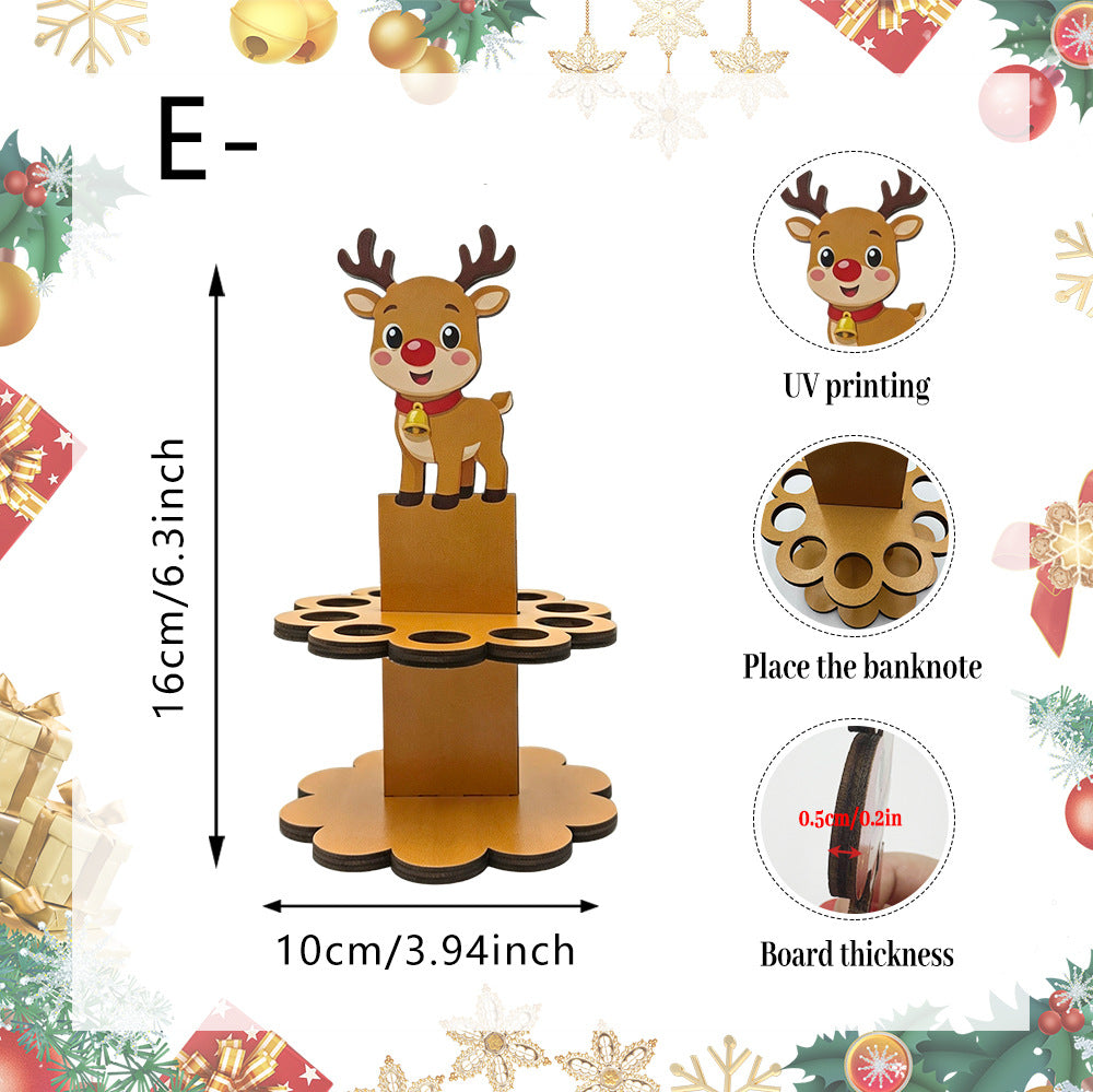 Wooden Christmas Snowman Santa Tabletop Decoration Holiday Decor