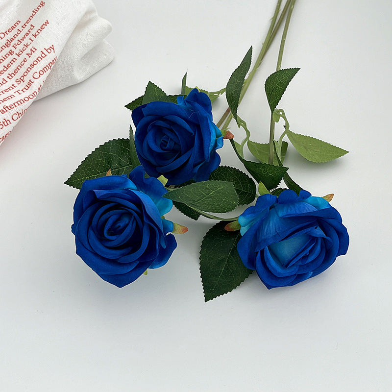 Valentine’s Day Single Stem Silk Rose for Romantic Decor
