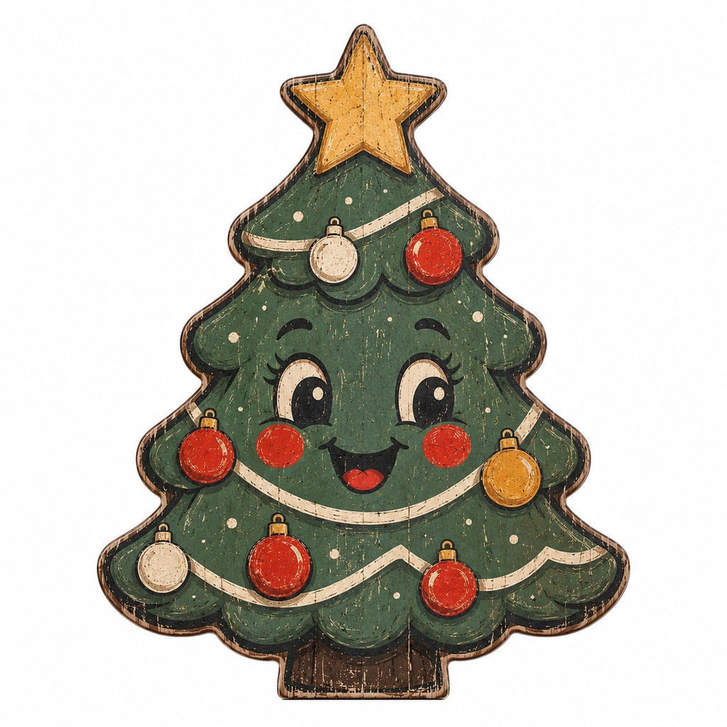 Wooden Christmas Tabletop Decor Double Sided Printed Holiday Figurine