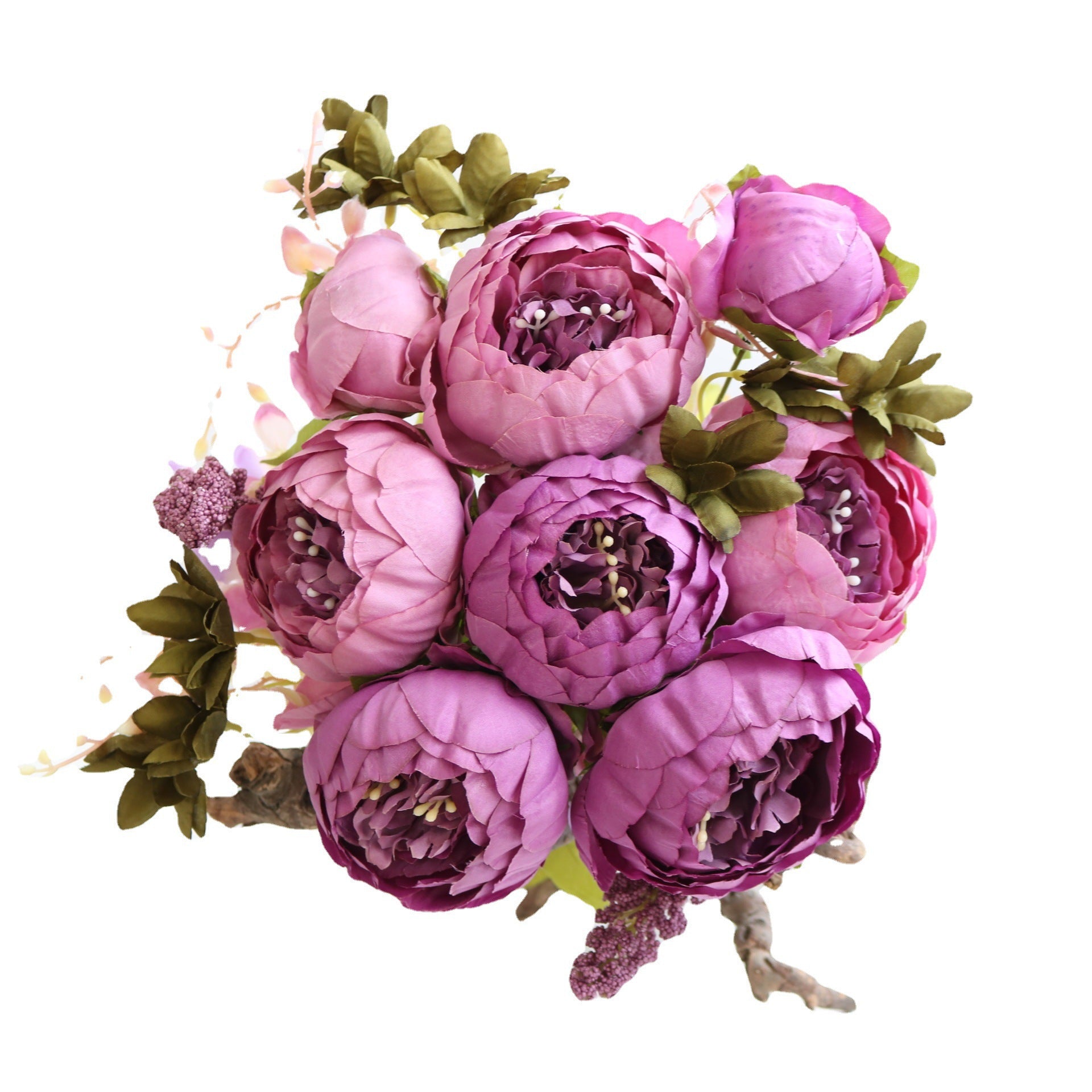 Valentine 13-Head European Faux Peony Autumn Flower Bouquet