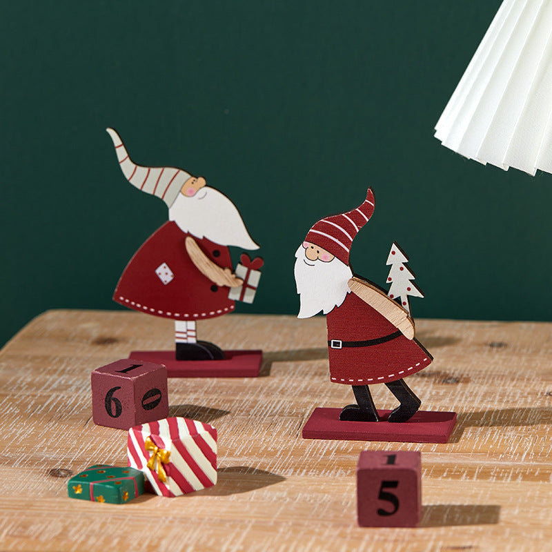 Wooden Christmas Gnome Holiday Tabletop Decoration