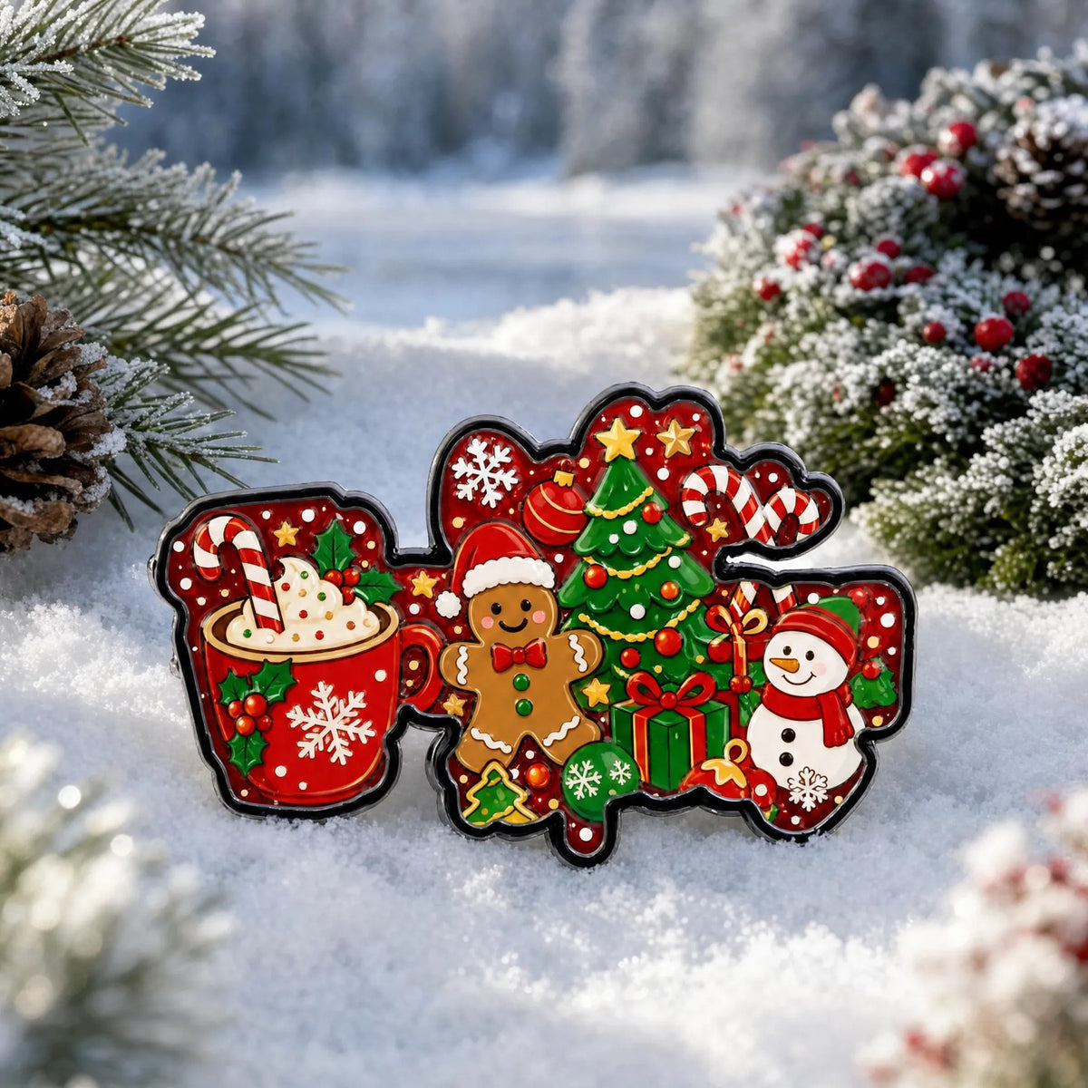 Christmas Gingerbread Brooch Holiday Gift Jewelry