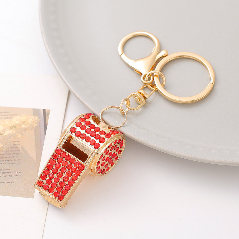Rhinestone Whistle Keychain Key Ring Valentine Gift