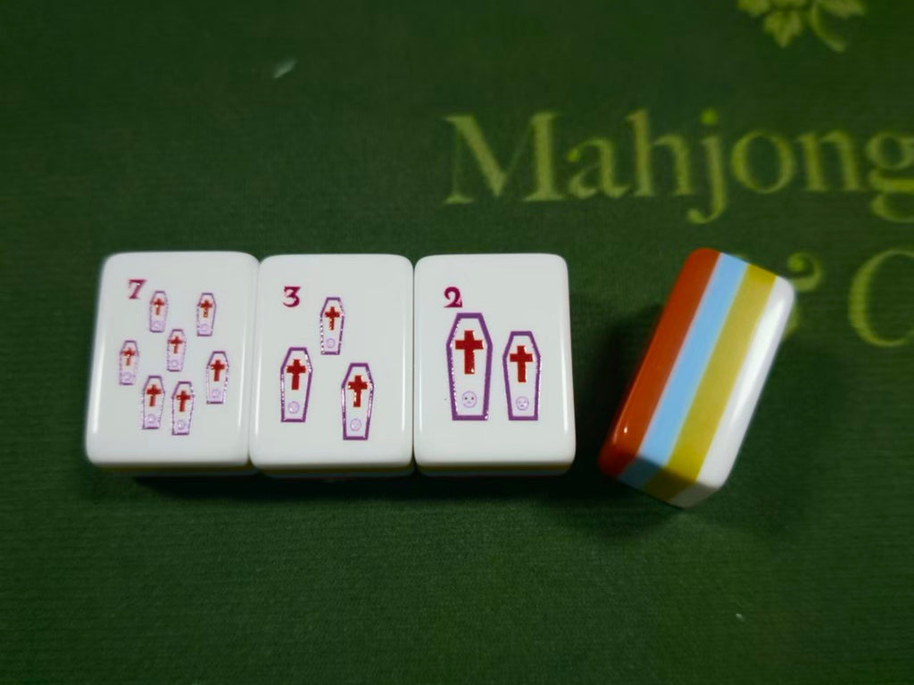 Orange Halloween Mahjong Set Acrylic Game Tiles