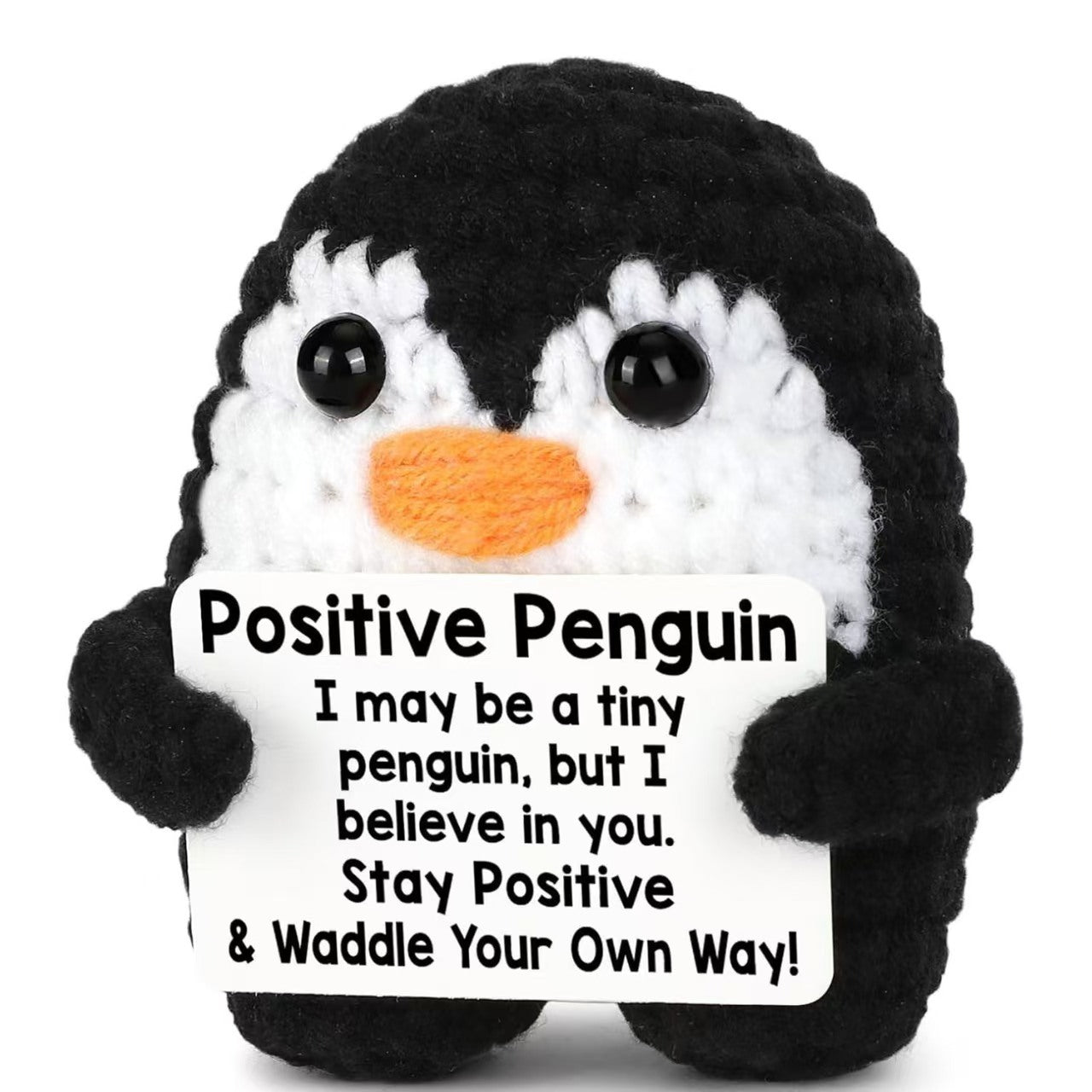 Crochet Plush Toy Cute Knitted Gift with Positive Message