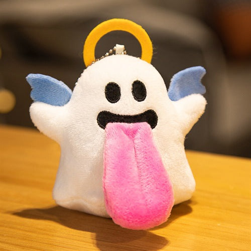 Halloween Plush Keychain Bead Chain Ghost Charm Bag Accessory
