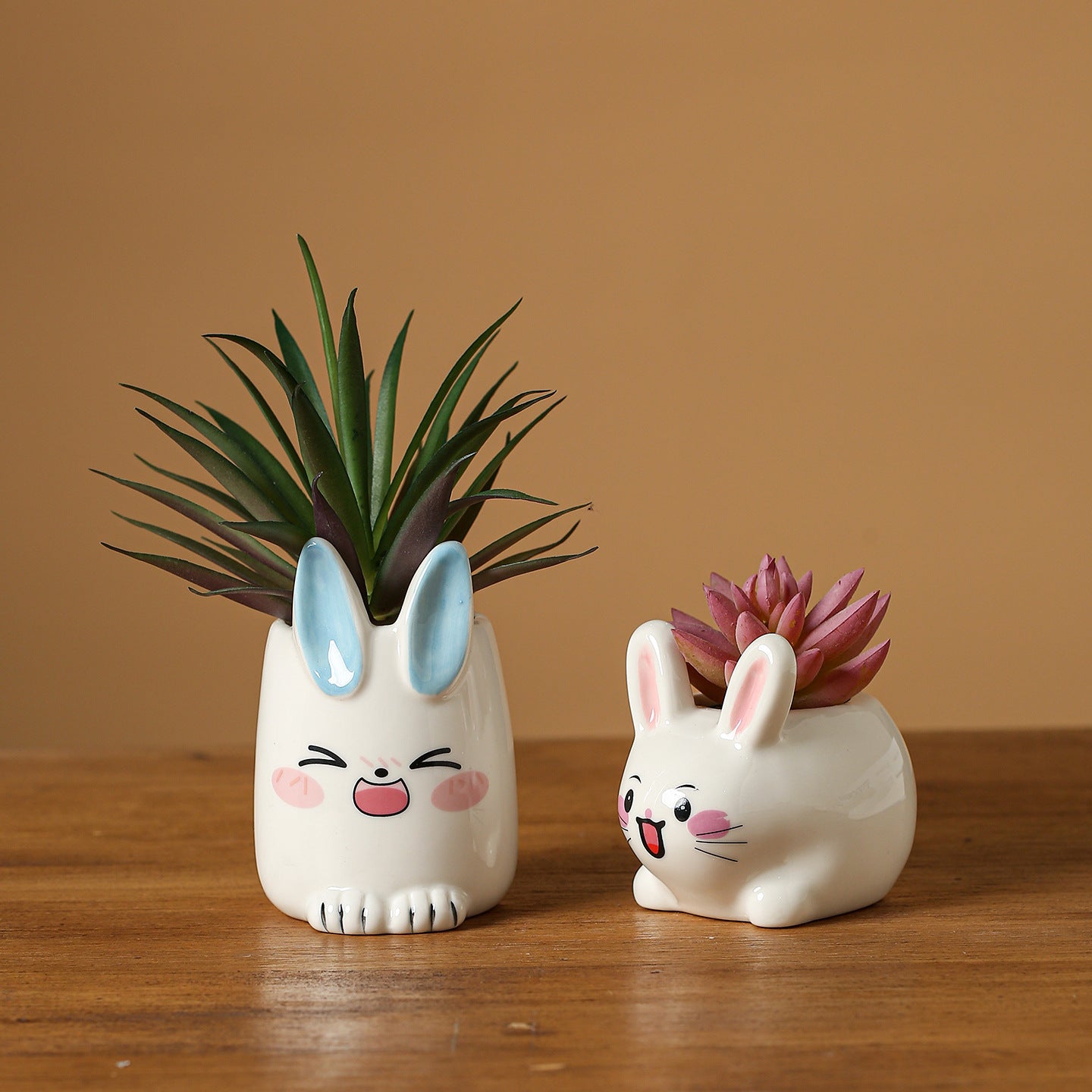 Cute Rabbit Ceramic Succulent Planter Decorative Flower Pot