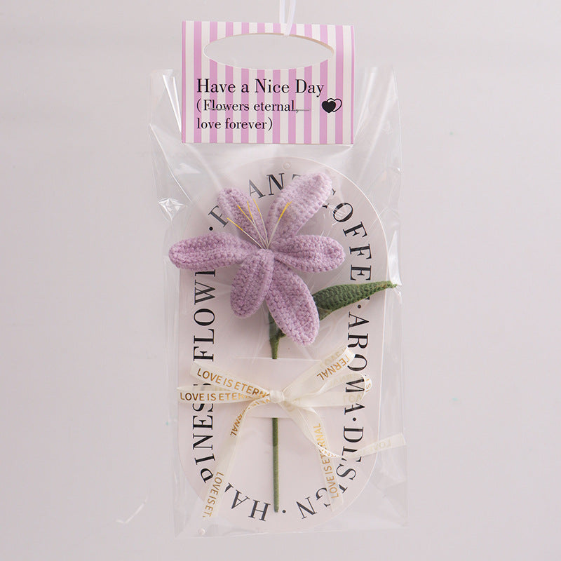 Handmade Blooming Tulip Crochet Flower Decorative Gift