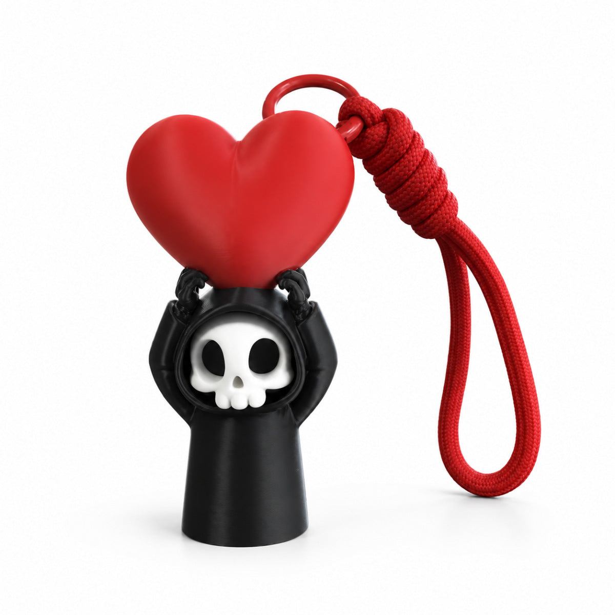3D Printed Skull Heart Decor Keychain Plastic Gift Accessory