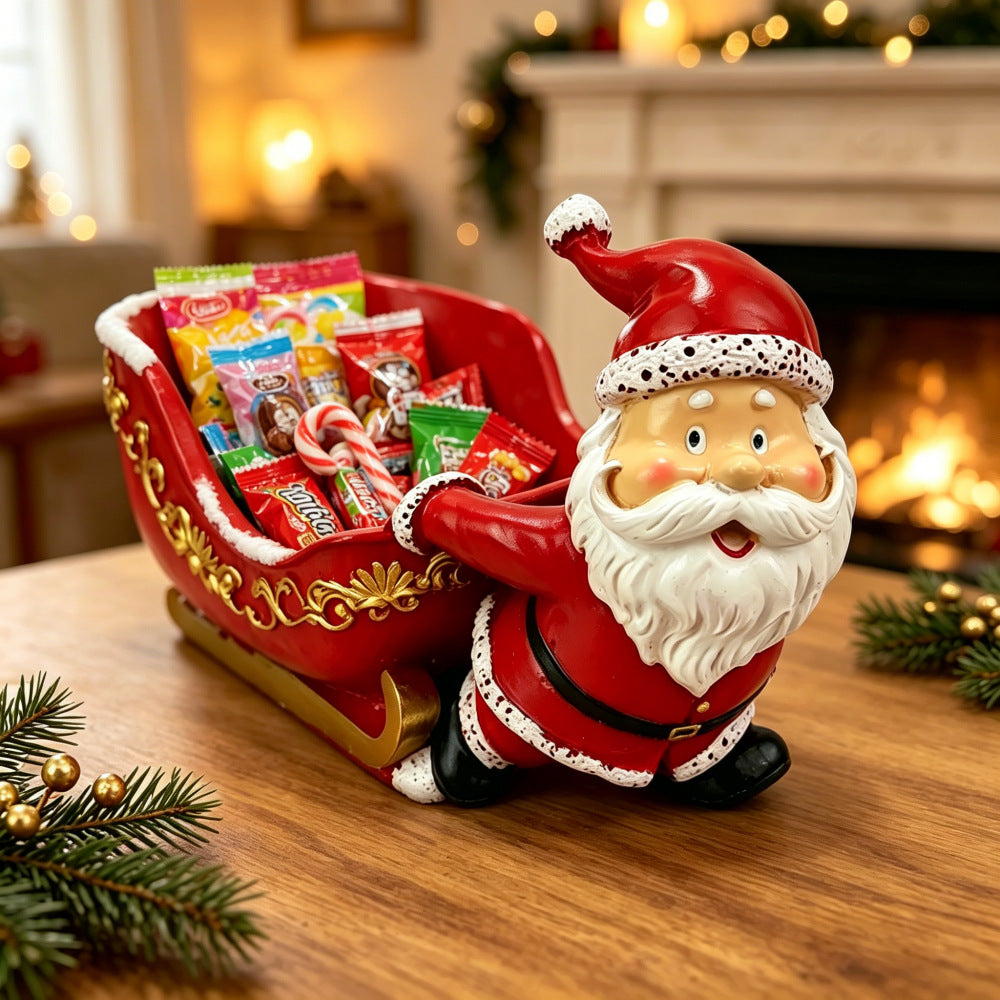 Resin Santa Claus Candy Storage Tray Christmas Tabletop Decor