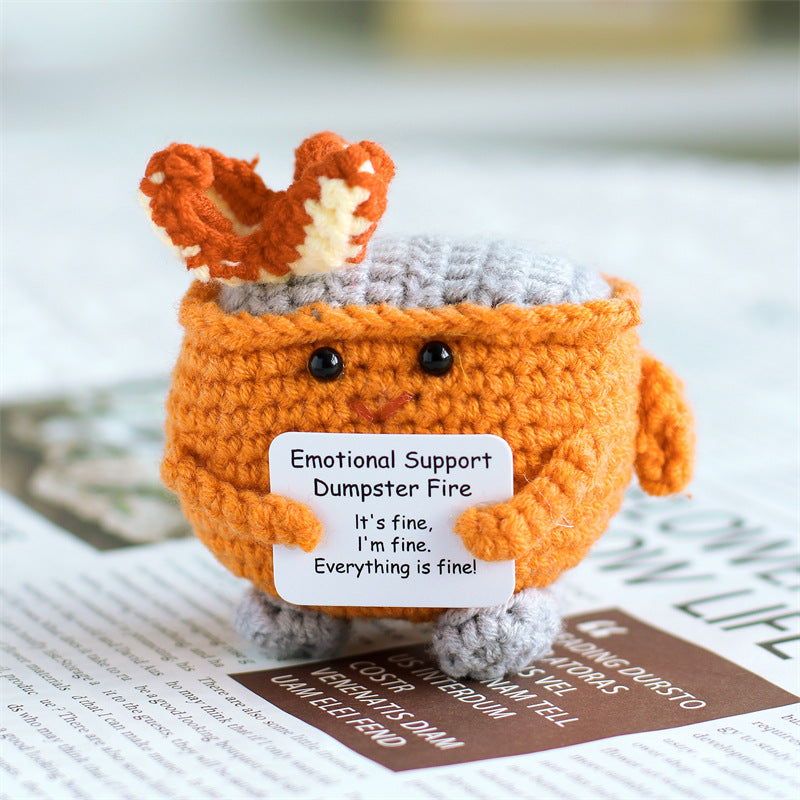 Crochet Mini Fire Extinguisher Plush Toy for Desk & Gifts