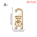 Cat Door Knob Safety Sign Wooden Door Hanging Decor