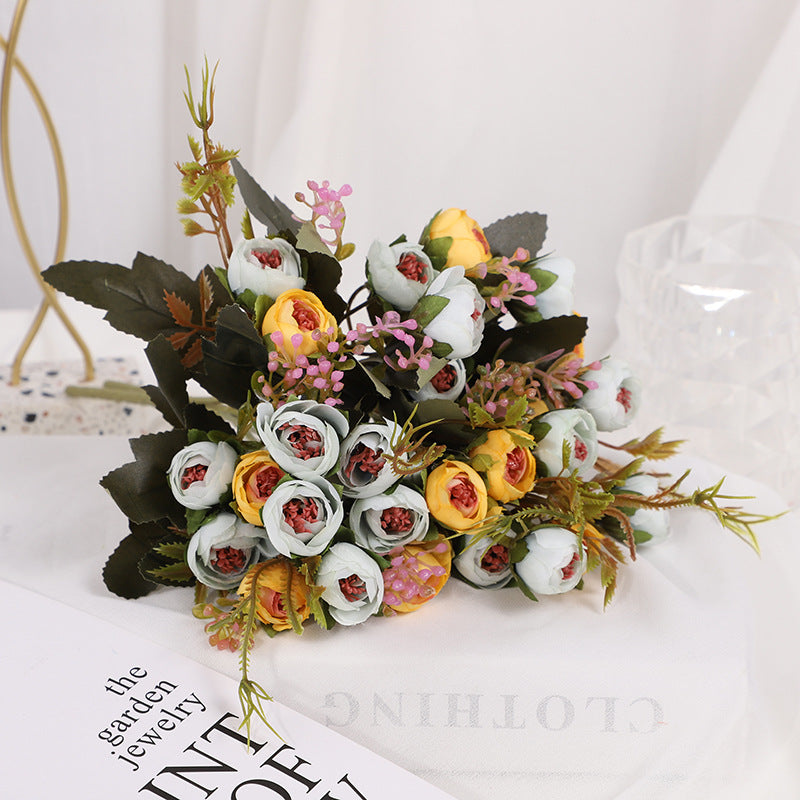 Valentine’s Day Mini Rosebud Faux Floral Bouquet Home Decor