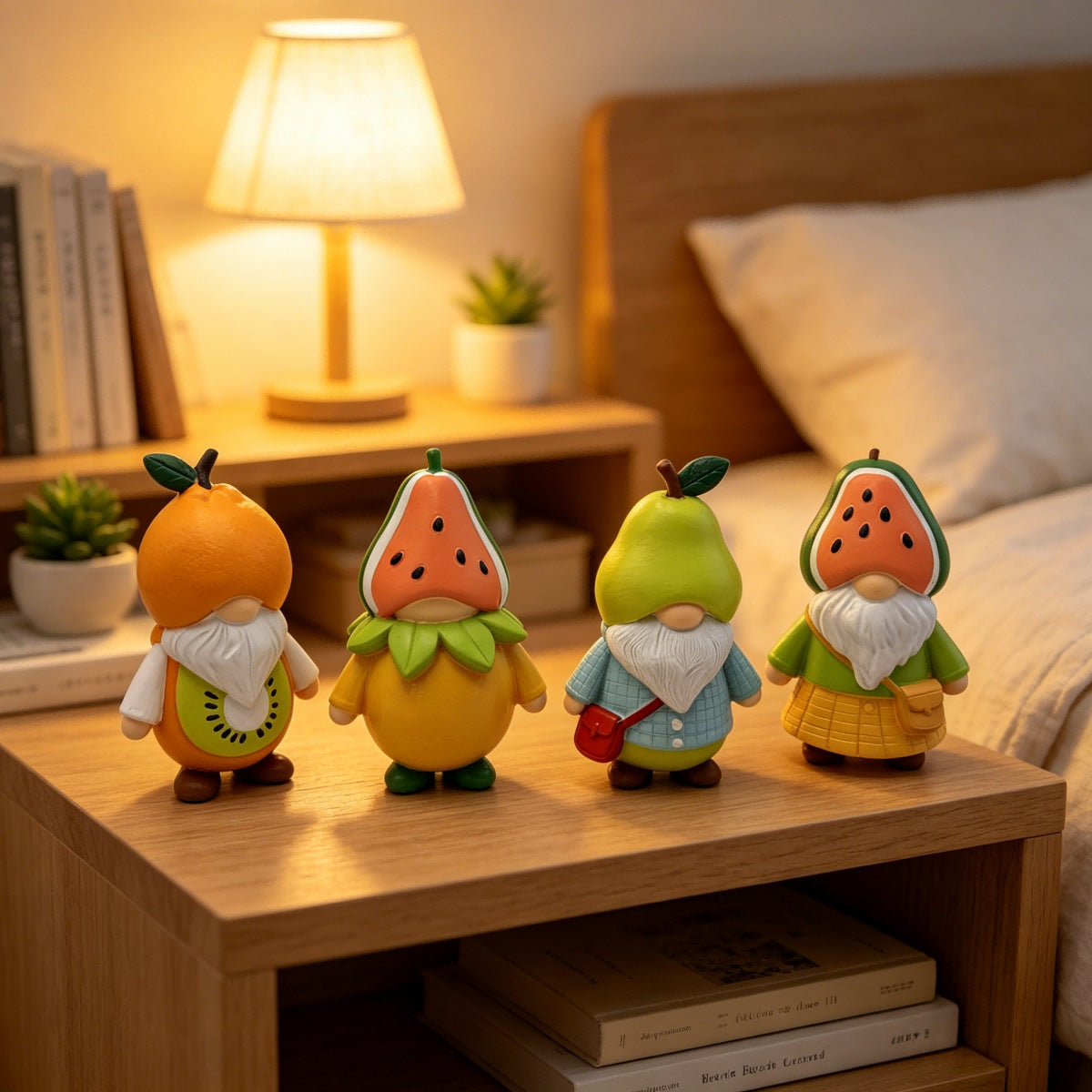 Cute Fruit Gnome Figurines Resin Home Decor Gift