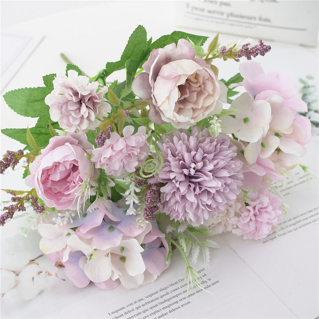 Valentine’s Day Faux Peony Bouquet Silk Flowers Decor