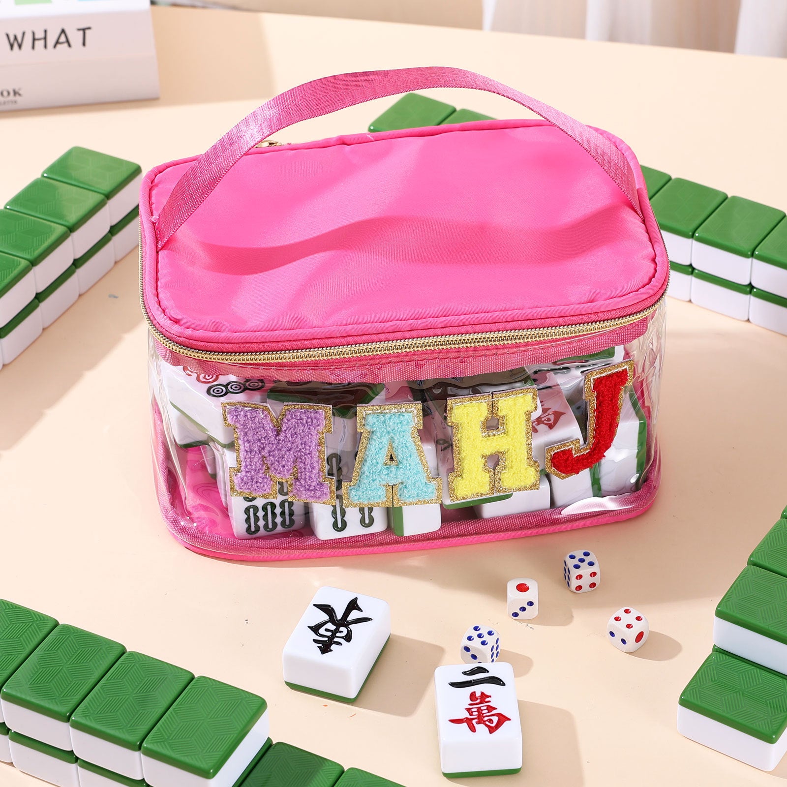 Transparent Mahjong Storage Bag Waterproof Cosmetic Organizer