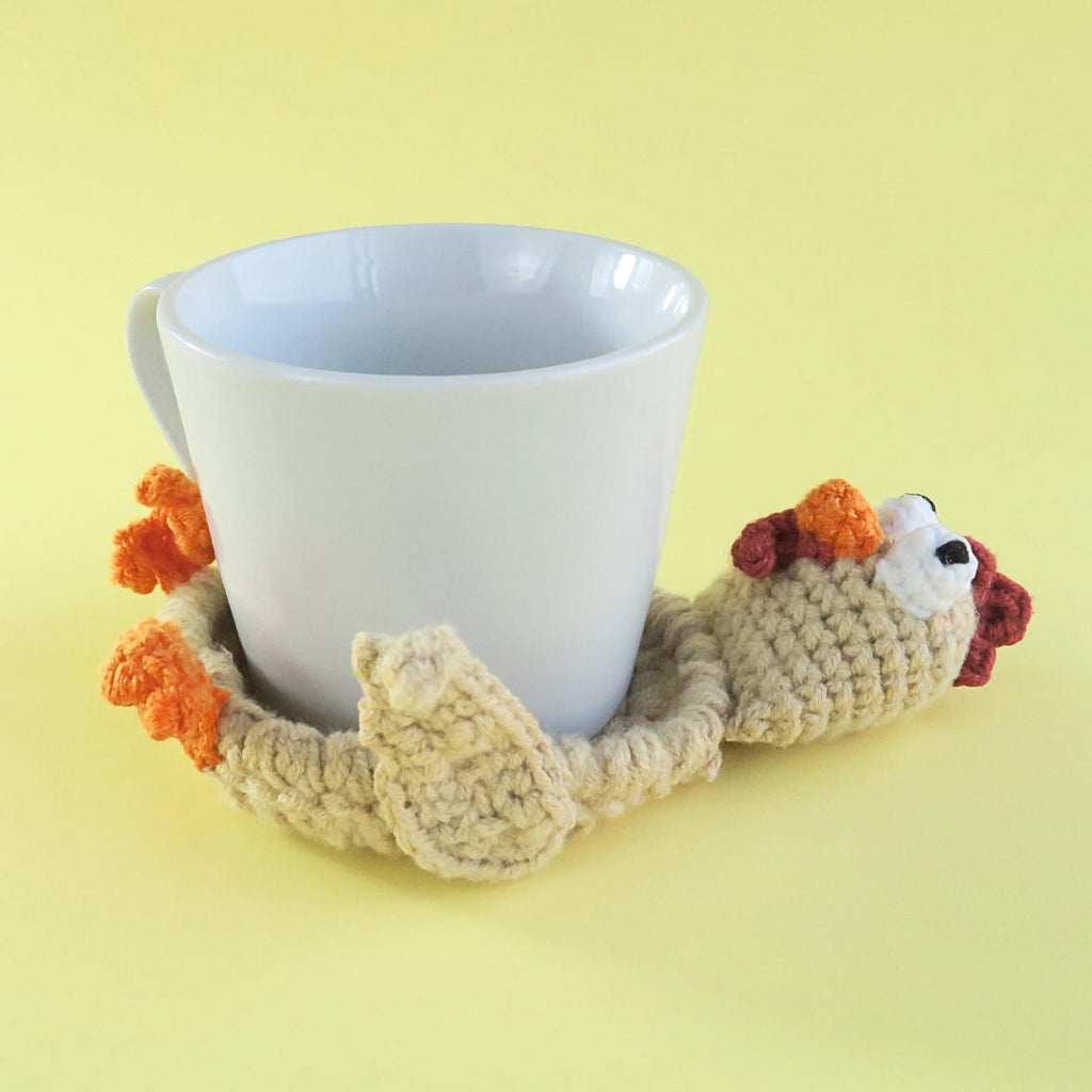 Crochet Animal Coaster Handmade Knit Mug Mat Table Decor