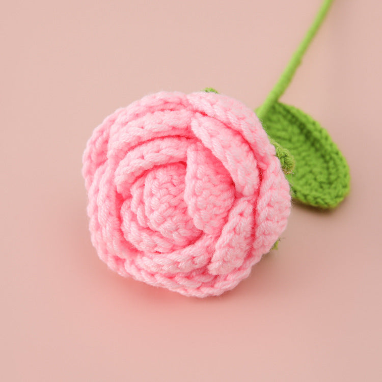 Valentine Crochet Rose Artificial Flower for Home Decor