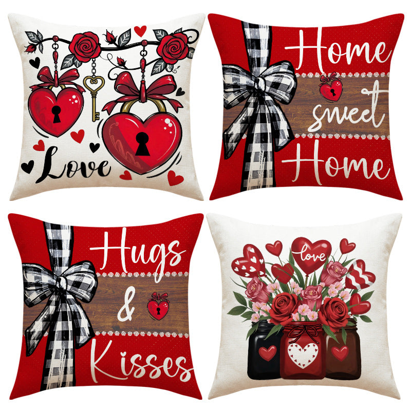 Valentine Love Lock Pillow Covers Nordic Romantic Set