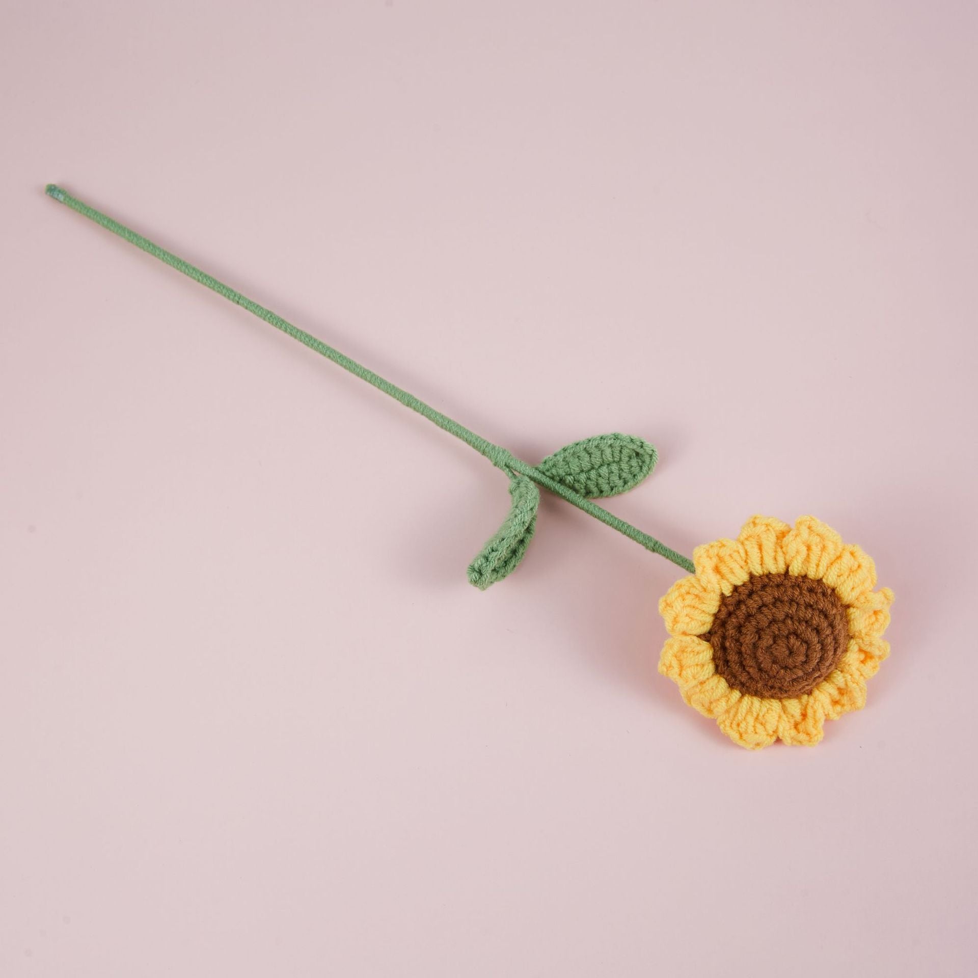 Valentine’s Day Crochet Flower Stem Cute Knitted Gift Decor