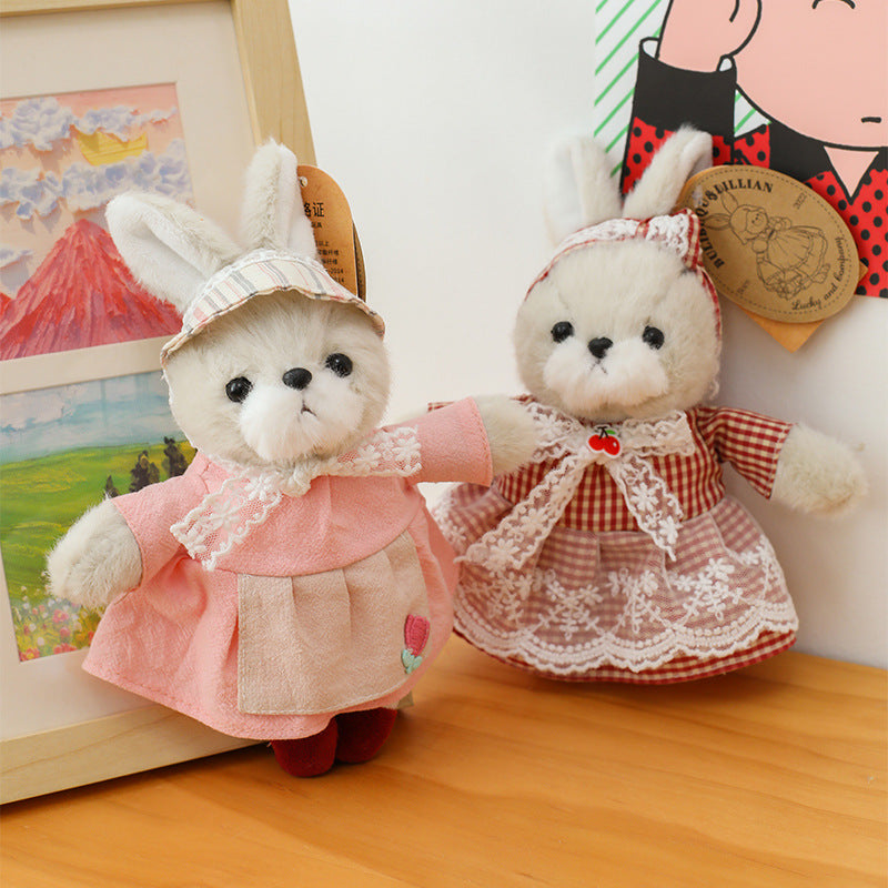 Vintage Bunny Plush Bag Charm Gift Cute Toy