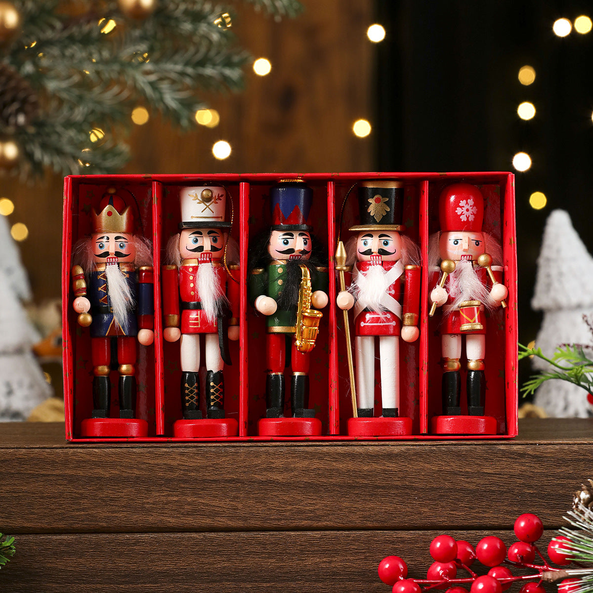 Christmas Nutcracker Wooden Figurine Holiday Table Decor