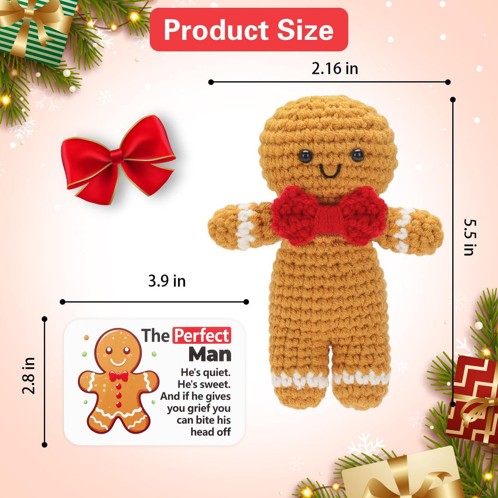 Handmade Crochet Gingerbread Man Christmas Plush