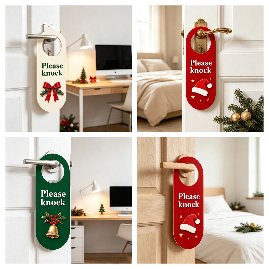 Christmas Wooden Door Hanger Holiday Decor