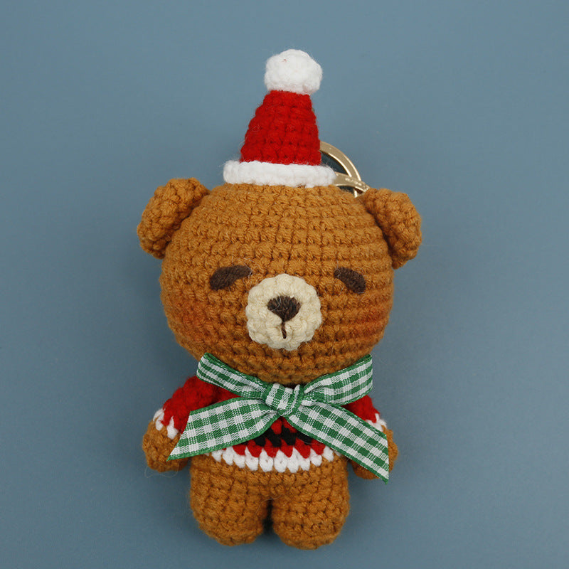Handmade Crochet Christmas Character Hanging Keychain Holiday Gift