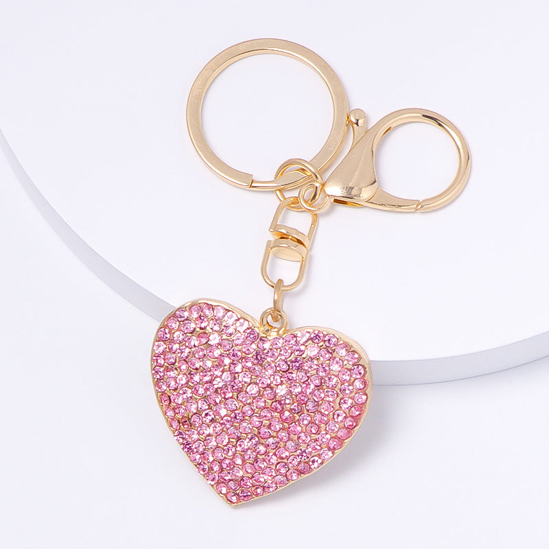 Valentine’s Day Crystal Heart Keychain Rhinestone Charm