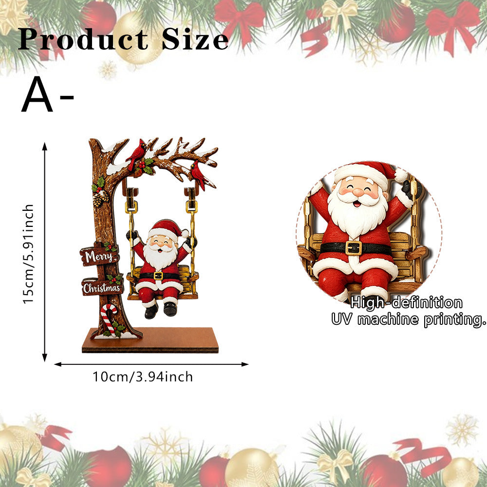 Christmas Wooden Swing Tabletop Holiday Decoration