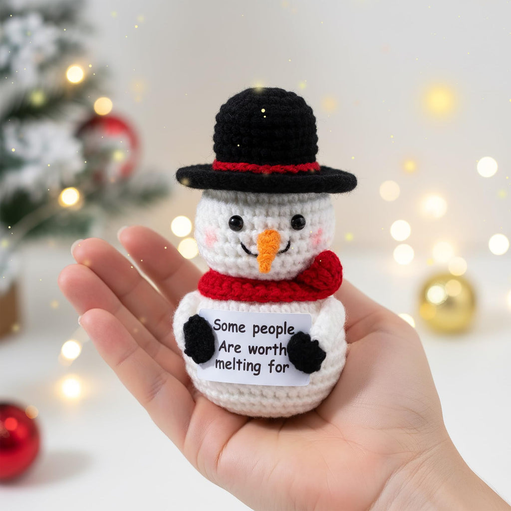 Handmade Crochet Snowman Christmas Plush Decoration