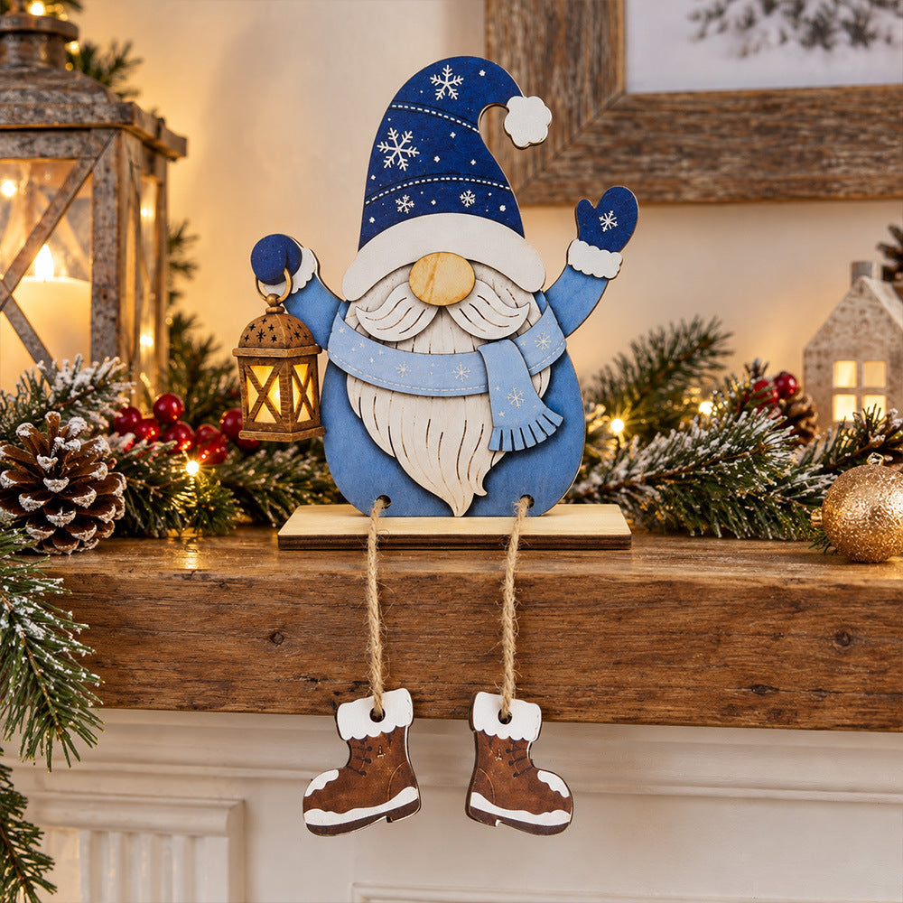 Christmas Gnome Wooden Tabletop Decor With Boots