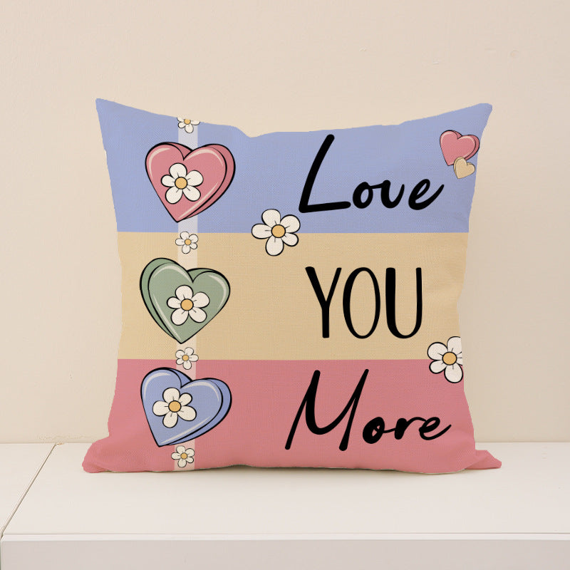 Valentine Candy Heart Throw Pillow Covers Decorative Cushion