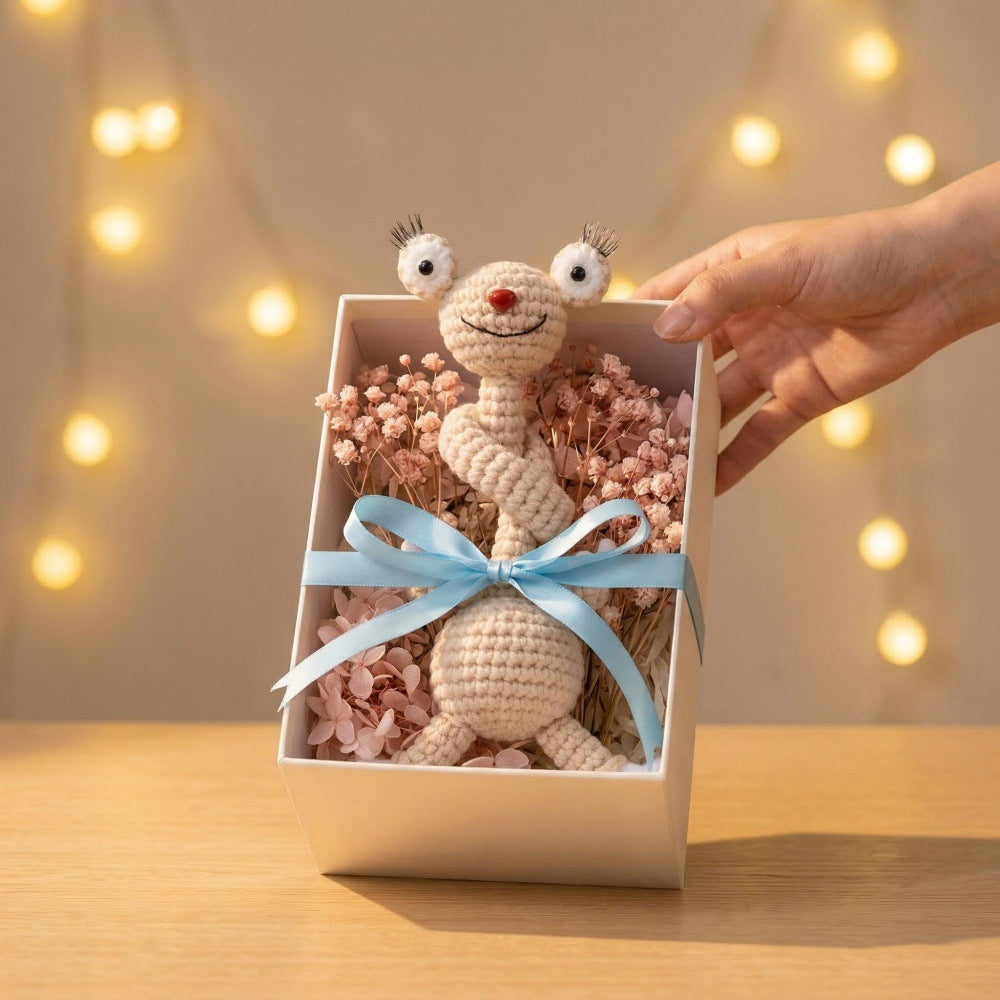 Handmade Crochet Long Neck Plush Toy Soft Stuffed Animal Decor