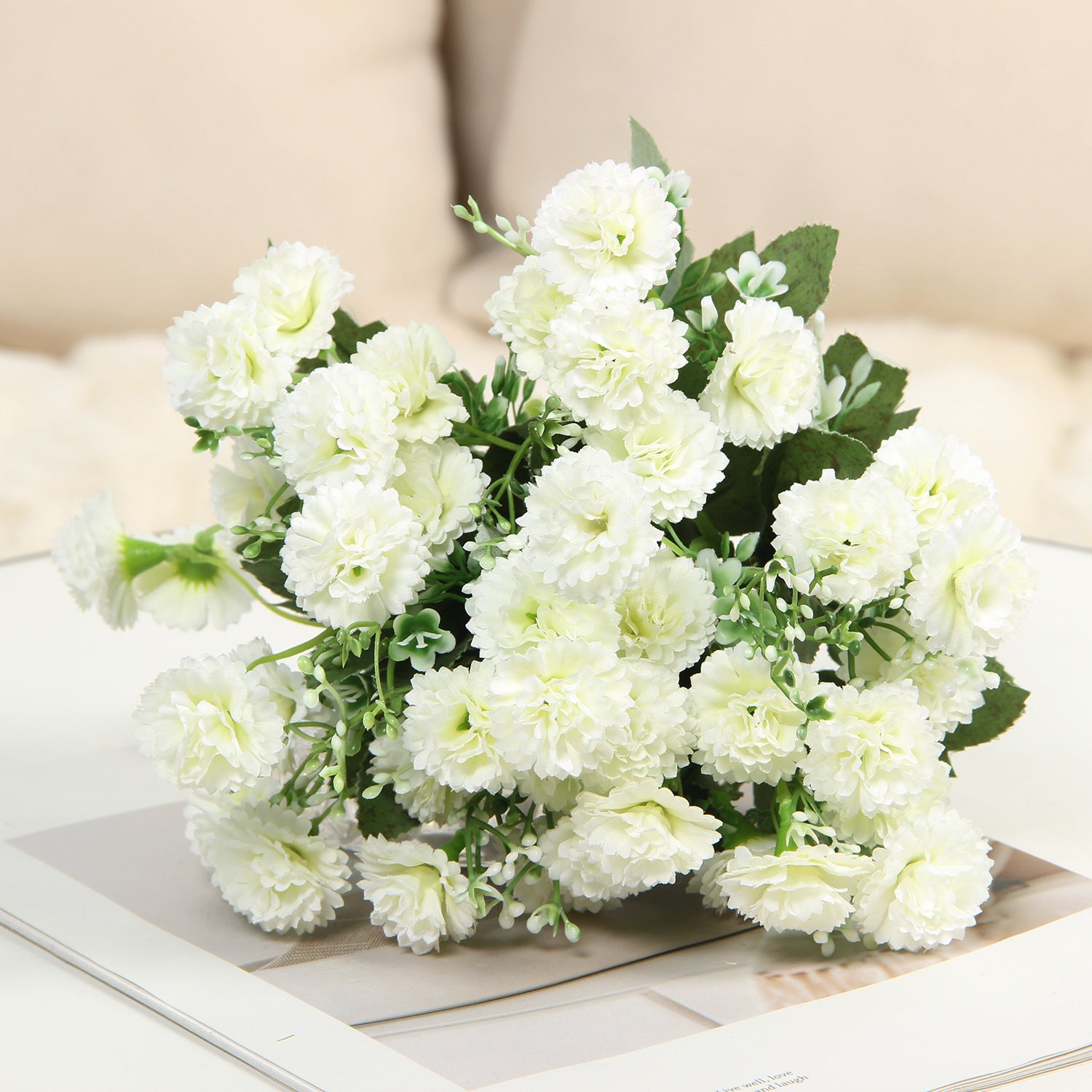 Silk Flower Bouquet Faux Floral Decorative Accent