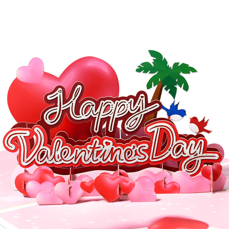 Valentines Day Layered Heart Greeting Card