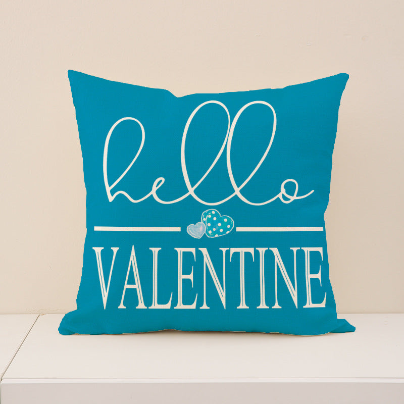 Blue Gingham Valentine Heart Pillow Covers for Home Decor