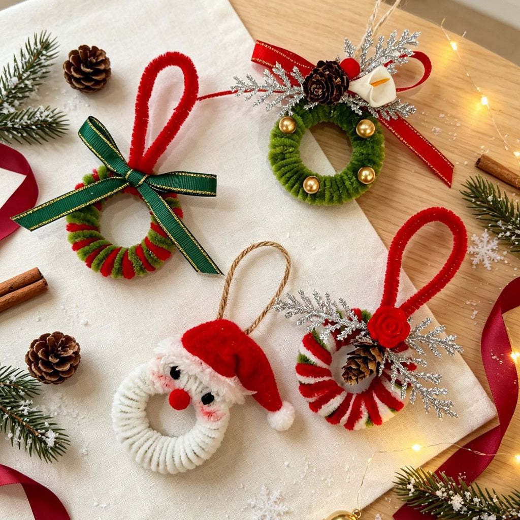 Mini Christmas Wreath Ornament Holiday Tree Hanging Decor