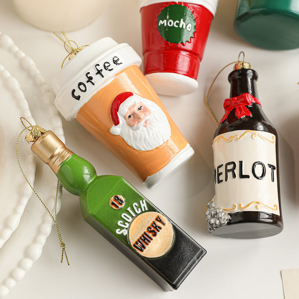 Plastic Christmas Drink Ornaments Holiday Tree Decor