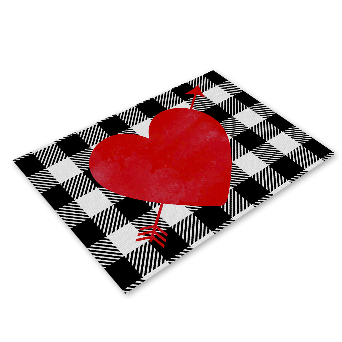 Valentines Day Plaid Linen Placemats Farmhouse Table Decor