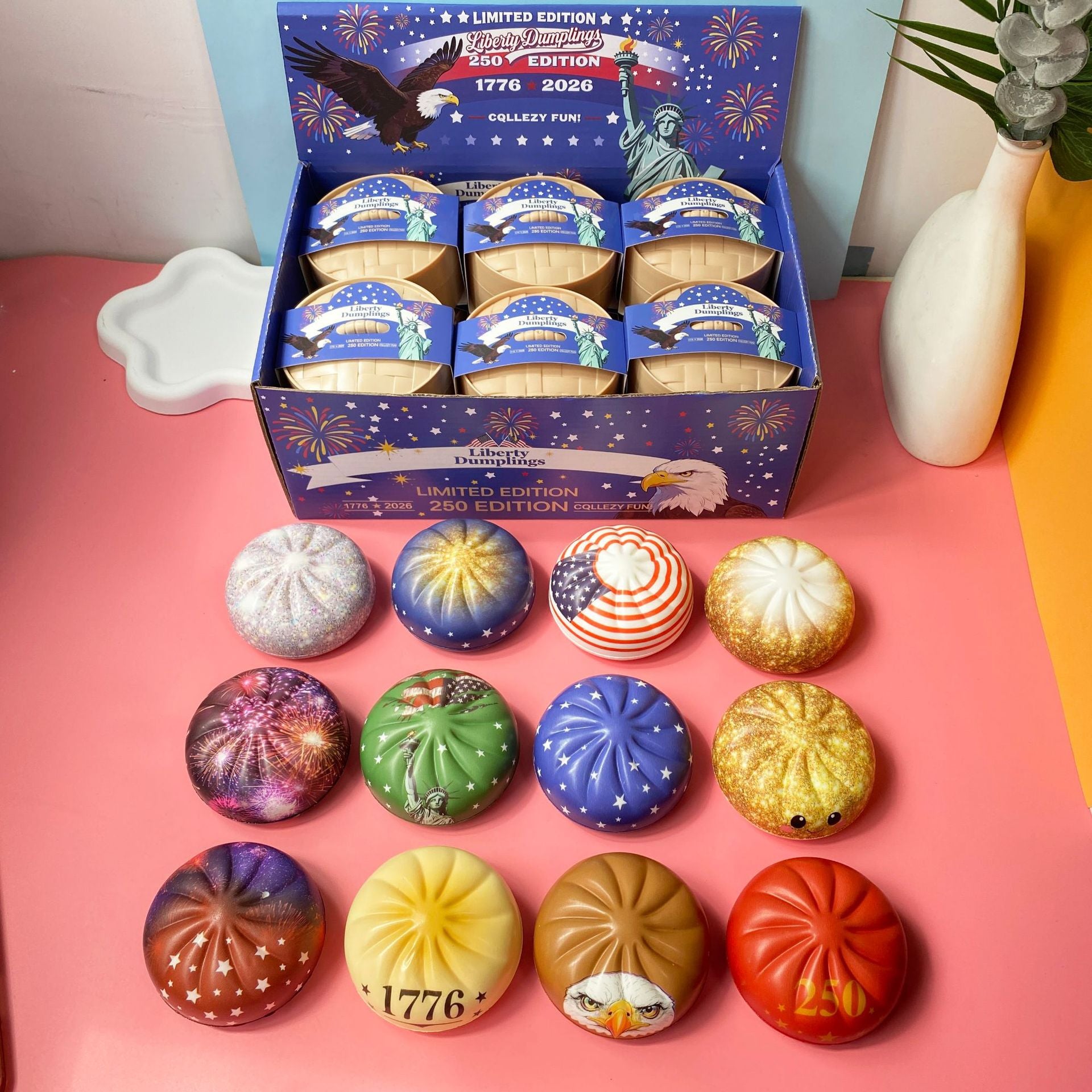 4th of July Dumpling Squishy USA Theme Gift Box