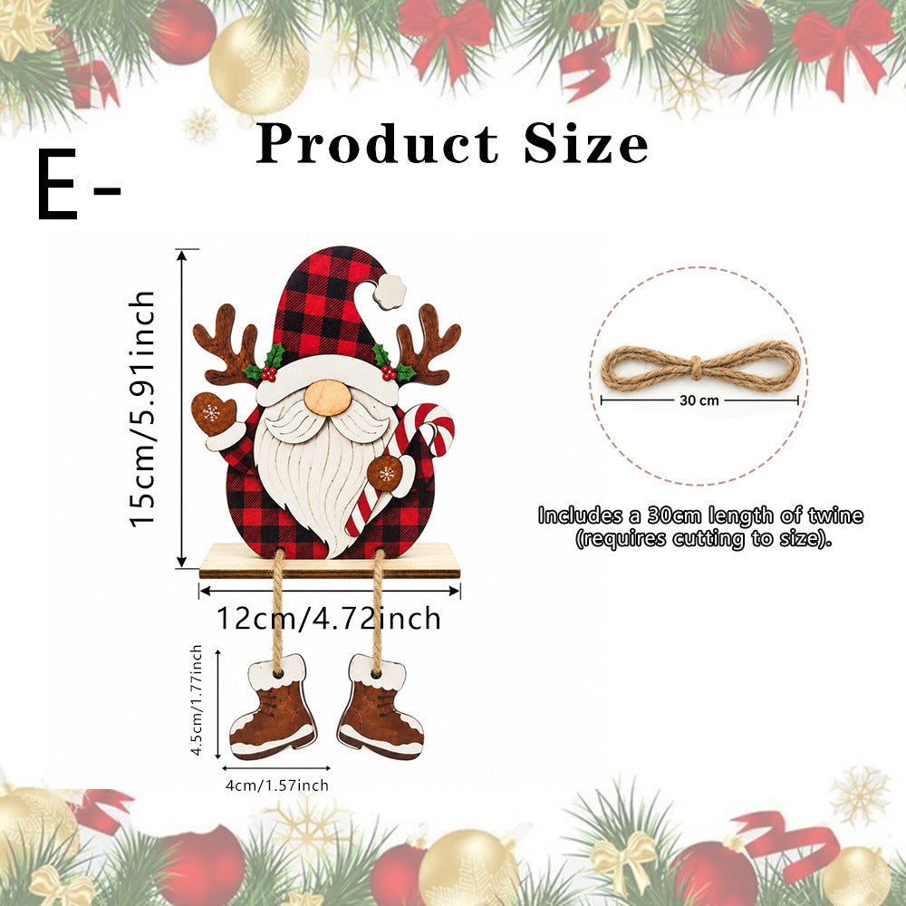 Christmas Gnome Wooden Tabletop Decor With Boots