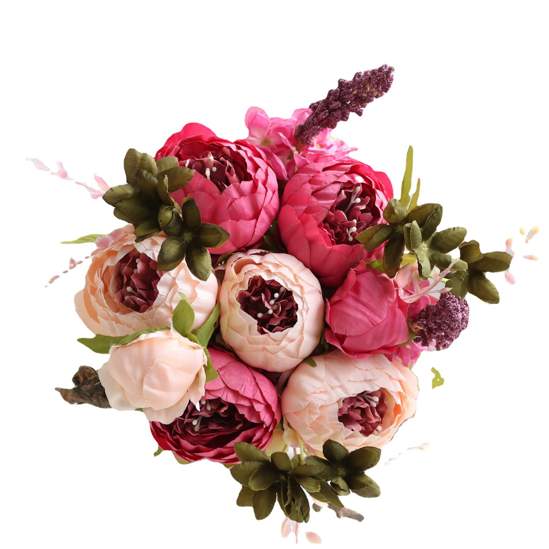 Valentine 13-Head European Faux Peony Autumn Flower Bouquet