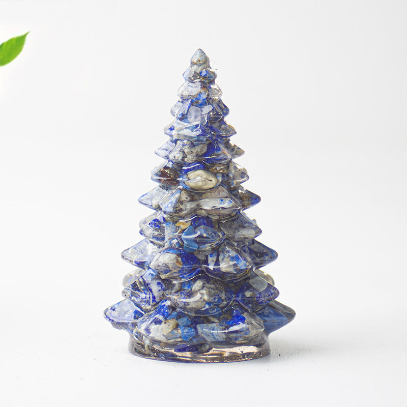 Christmas Resin Tree Figurine Mini Holiday Table Decor