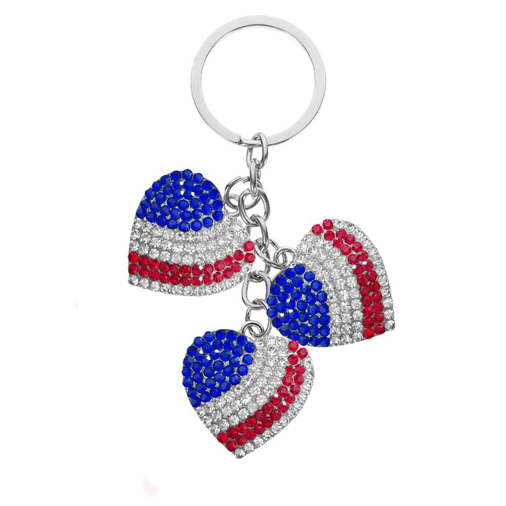 4th of July Patriotic USA Flag Keychain Accessory