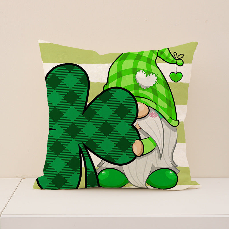 St. Patrick’s Day Green Party Decor Shamrock Pillow Cover