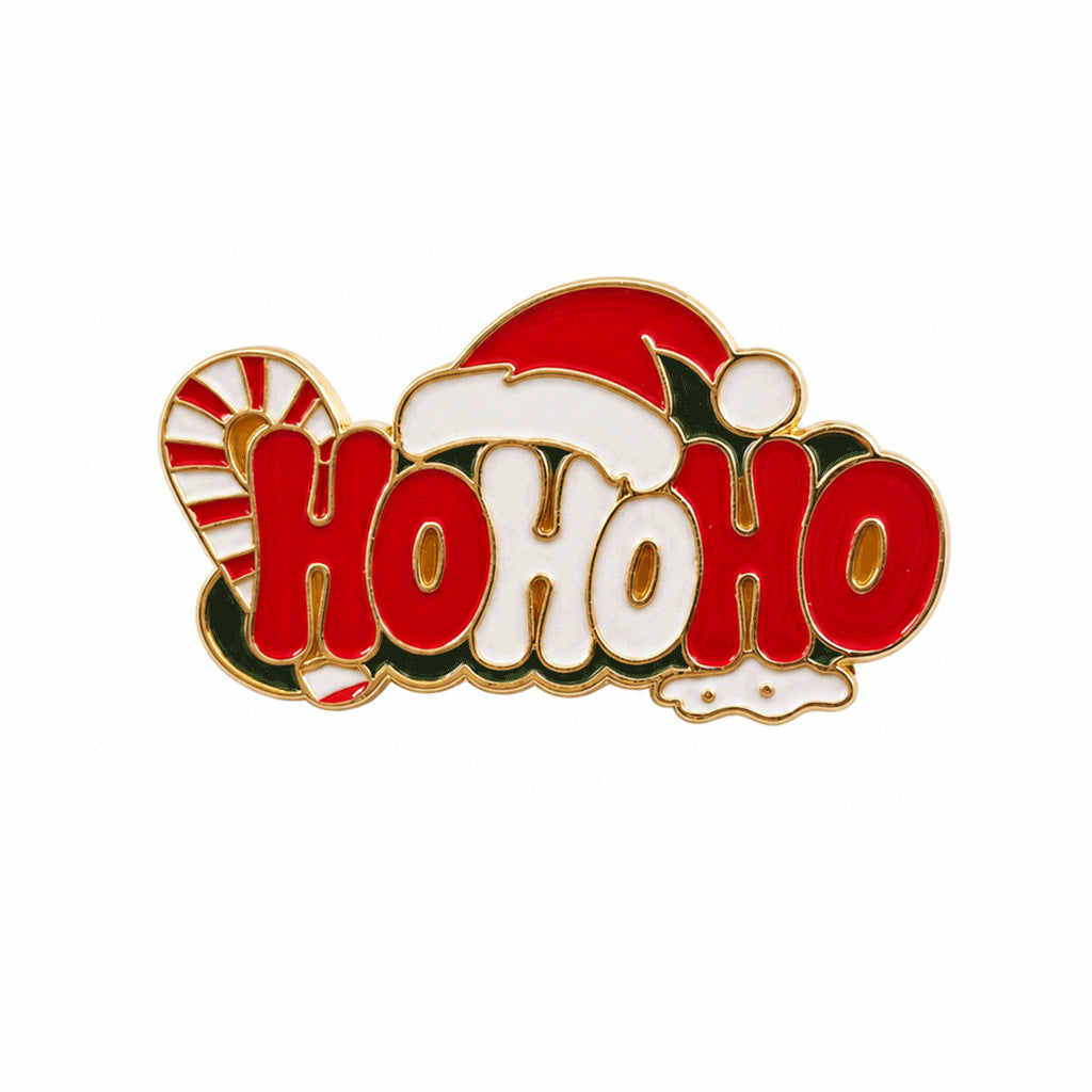 Christmas Ho Ho Ho Enamel Pin Holiday Brooch